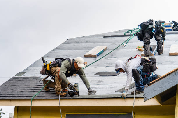 Professional Gutter Installation technician working in Haltom City, TX